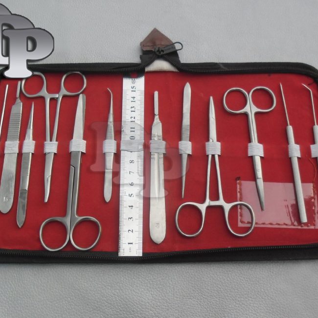 23 PCS BIOLOGY LAB ANATOMY MEDICAL STUDENT DISSECTING KIT + SCALPEL BLADES #11