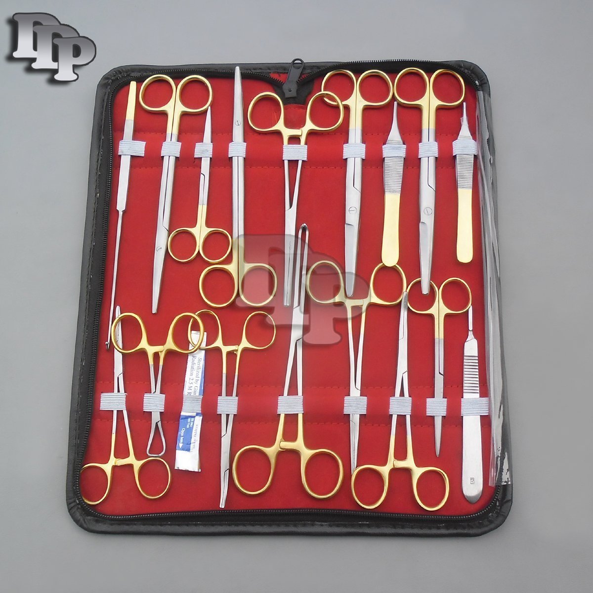 27 PCS GOLD HANDLE STUDENT DISSECTION PREMIUM QUALITY KIT + SCALPEL BLADES #12