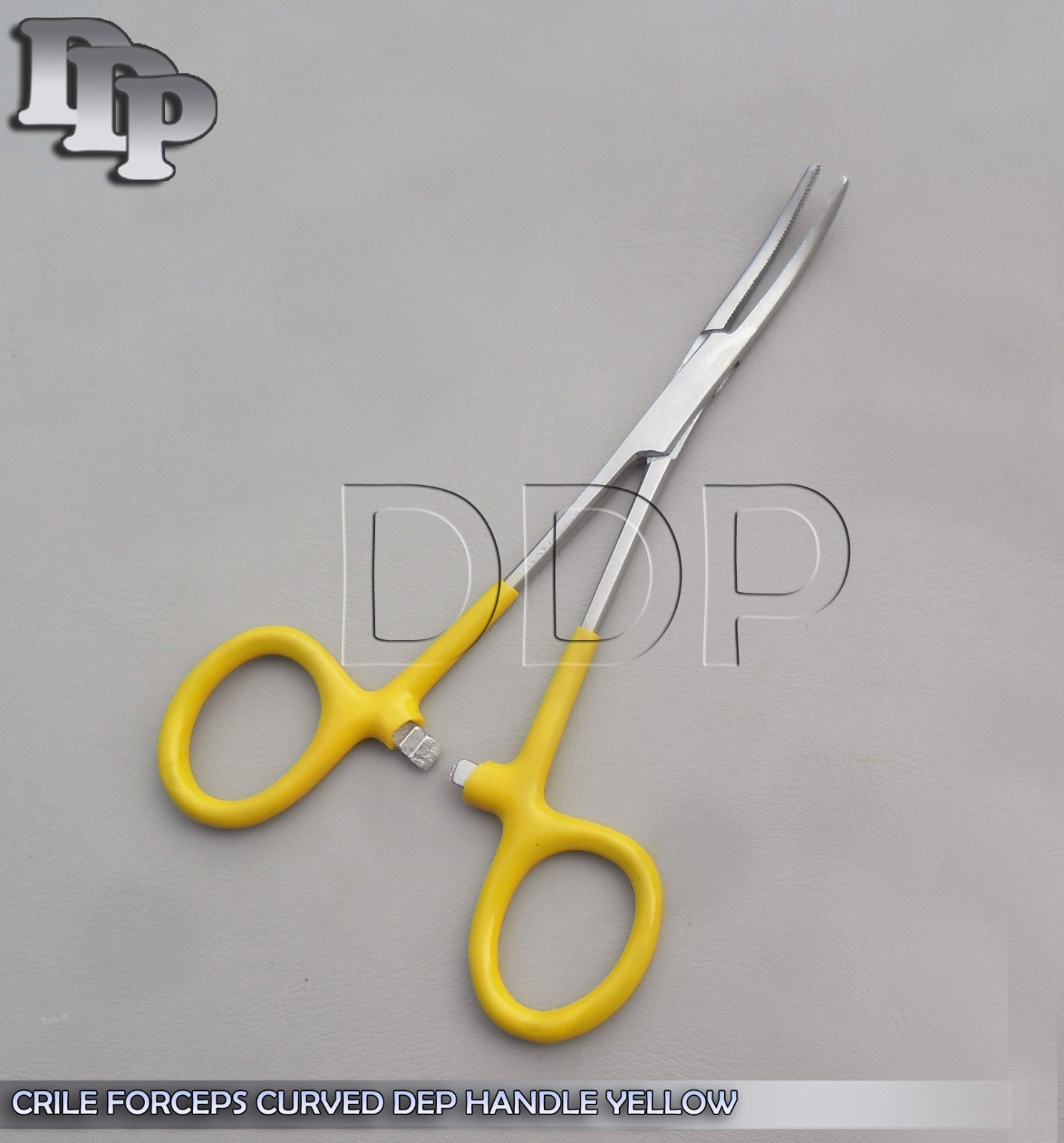 3 Hemostats Crile Forceps Surgical Instruments, Yellow Dep Handle 6" Curved - Image 3