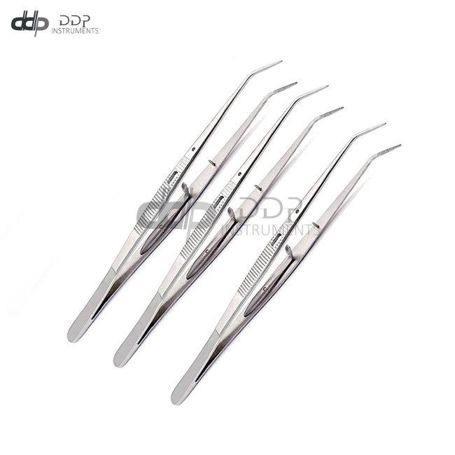 3 London College Self Locking Tweezers Forceps Serrated Dental Surgical Lab