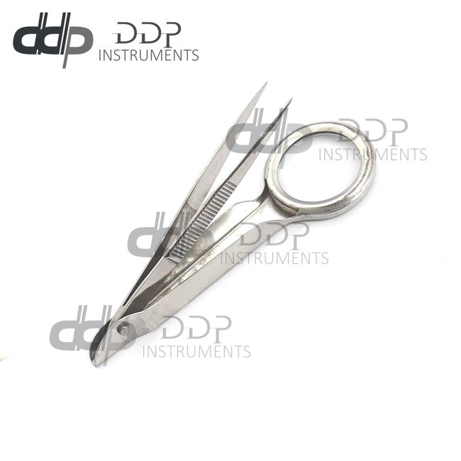 3 X Magnifying Glass Loupe Hand Held Stainless Steel Tweezers Magnifier NEW