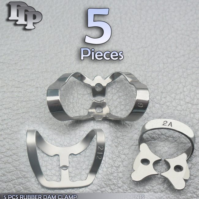 5 ENDODONTIC RUBBER DAM CLAMPS Dental Instruments