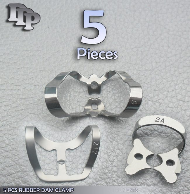 5 ENDODONTIC RUBBER DAM CLAMPS Dental Instruments