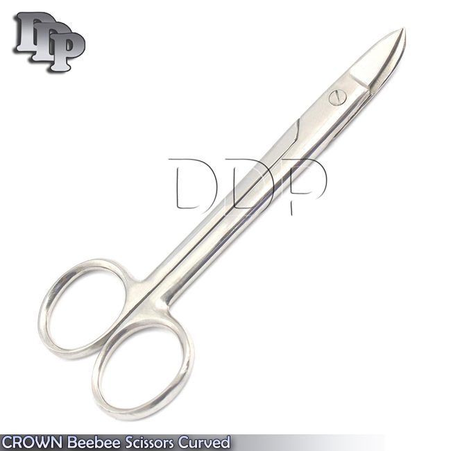 6 CROWN Beebee Scissors Dental Surgical Instruments CURVED 4.25"