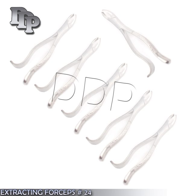 6 PIECES EXTRACTING FORCEPS # 24 DENTAL SURGICAL INSTRUMENTS