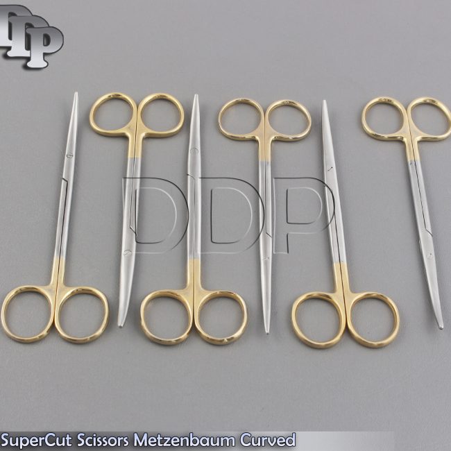 6 SuperCut Scissors Metzenbaum 5.5" Curved Surgical Dental Veterinary Instrument