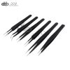 6Pcs ESD Anti-Static Stainless Steel Tweezer Eyebrow Tweezers Maintenance Tools