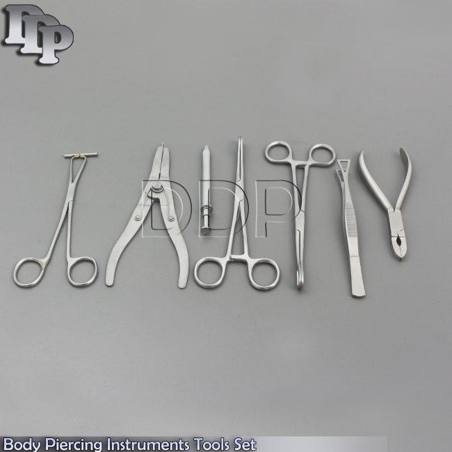 7 Body Piercing Instruments kit Tools Penington Forceps,DS-1030