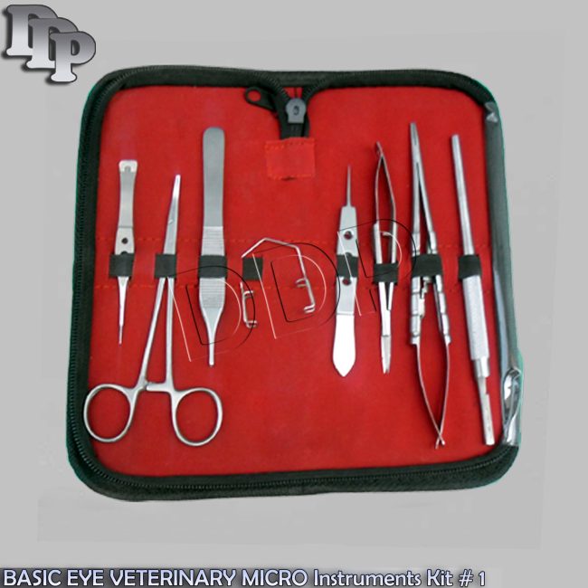 8 PC O.R GRADE BASIC EYE VETERINARY MICRO SURGICAL OPHTHALMIC INSTRUMENTS KIT #1