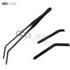 Black Curved Aquarium Tweezers Anti-Sip Clips Stainless Steel 10.6 Inch DS-1432