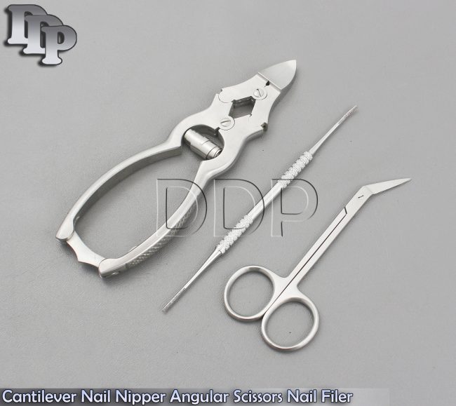 Cantilever Nail Nipper Angular Scissors Nail Filer Double Ended Instru,BTS-86