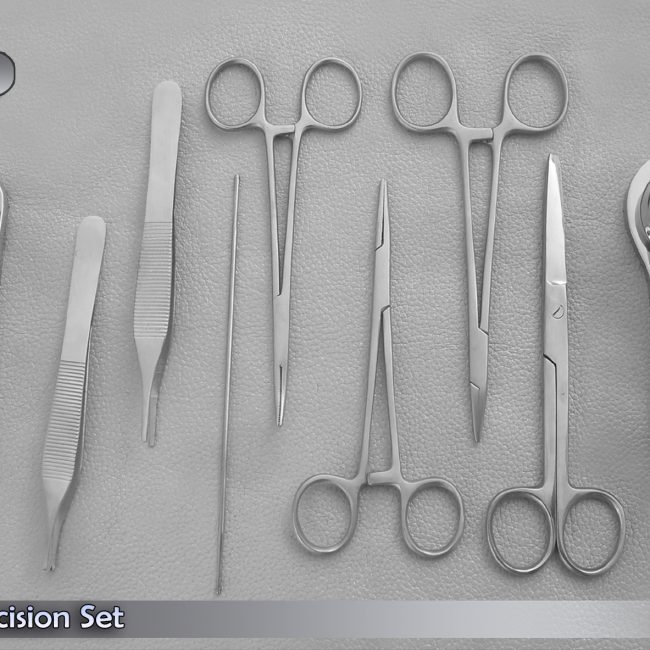 Circumcision Set c/w "2 Gomco" style clamp 1.1cm+2.9cm, s/s & 6 s/s inst DS-830