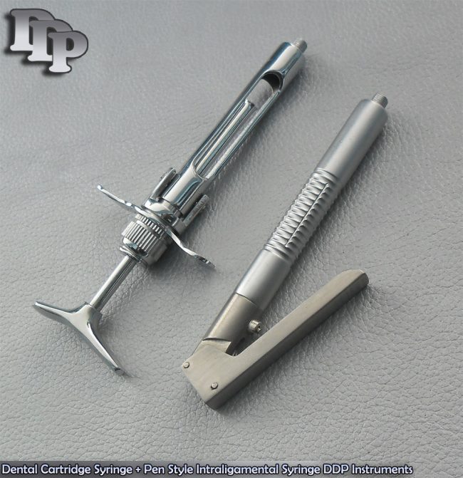 Dental Cartridge Syringe + Pen Style Intraligamental Syringe Instruments