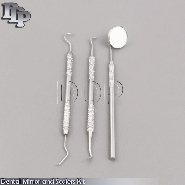 Dental Mirror and Scalers Kit, Dental Scraper and Probe With Pouch,Teeth Cleaner