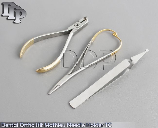 Dental Ortho Kit Mathieu Needle Holder TC,Distal End Cutter TC,Bracket Tweezers