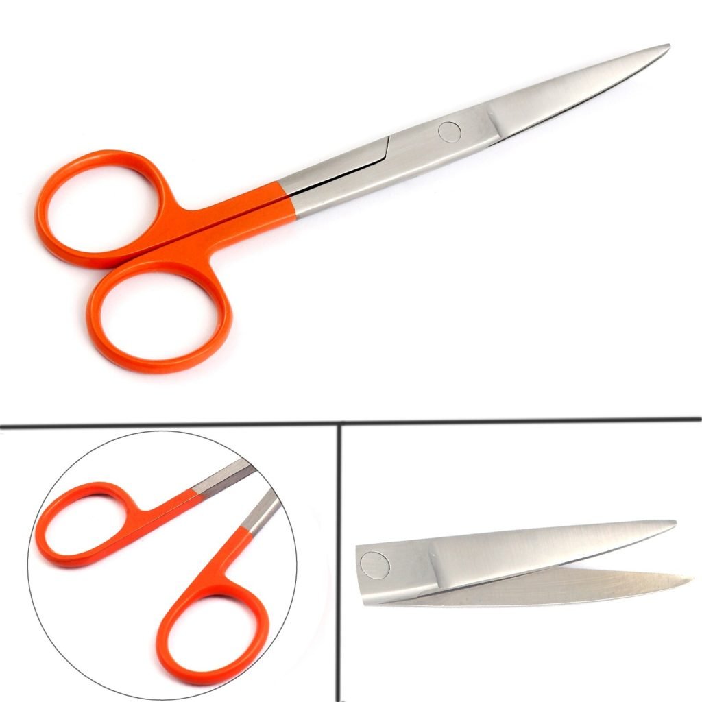 Dissecting Operating Scissors 5.5" Sharp/Sharp Curved Color Handle (Orange)