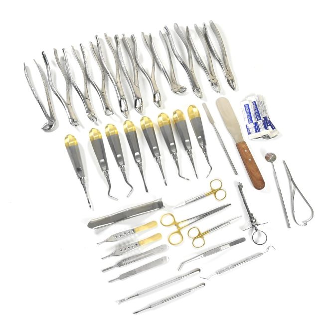 GERMAN 75 PC ORAL DENTAL SURGERY EXTRACTING ELEVATORS FORCEPS INSTRUMENT KIT SET