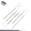 GERMAN Professional Dental 5 Pcs Scalars Probe Pick Set, Mirror with Handle Kit