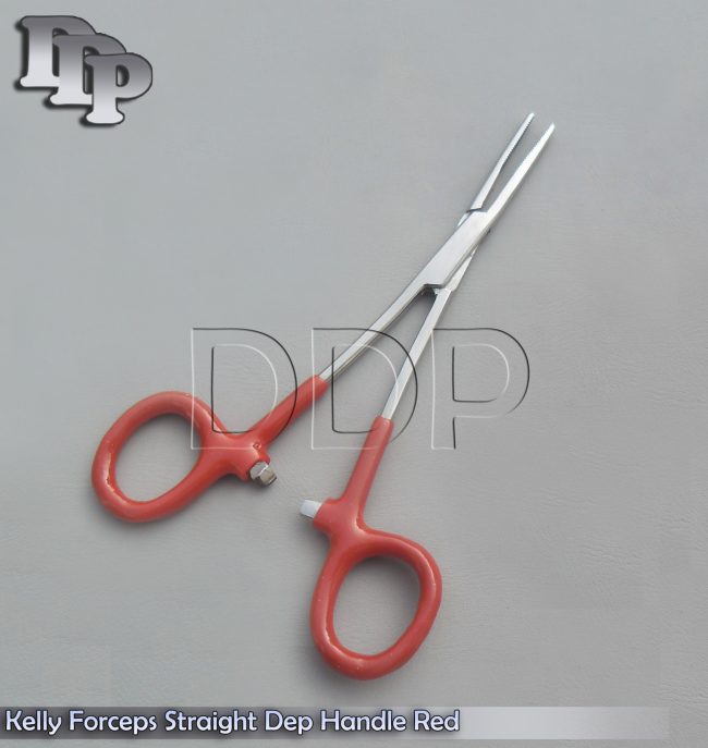 Hemostats Kelly Forceps Surgical Instruments, Red Dep Handle 6.25" Straight