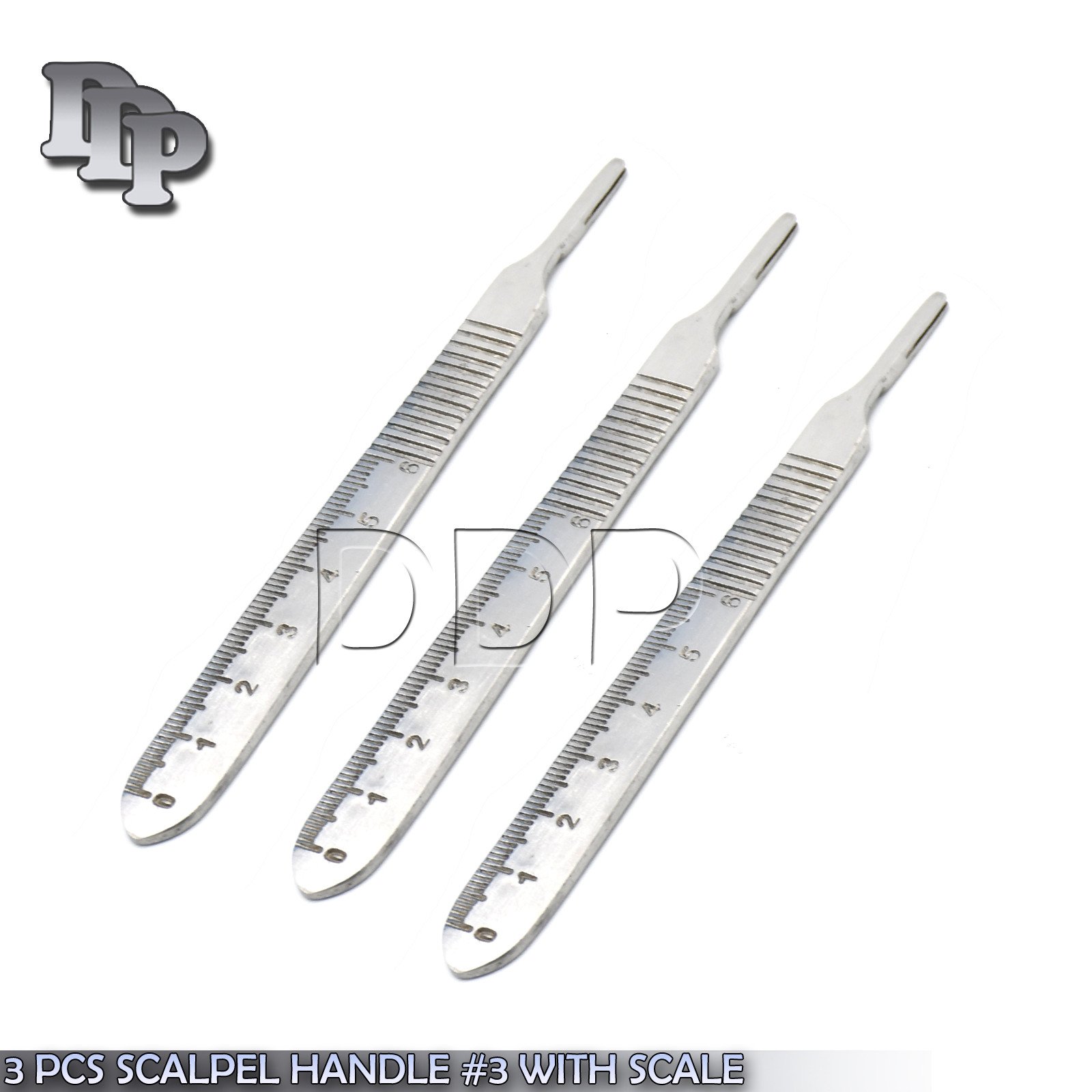 LOT OF 3pcs HIGH GRADE SCALPEL HANDLE #3 WITH SCALE STAINLESS STEEL