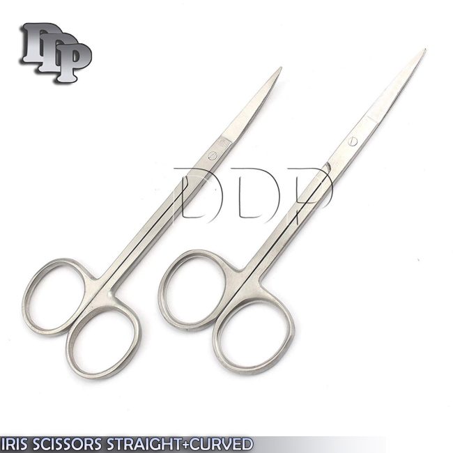 Lot Of 12 Pieces Premium Grade Iris Scissors 4.5" Curved & Straight Surgical Ins