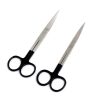 Lot Of 2 Pcs Operating Scissors 5.5" Sharp/Sharp Str+Cvd Color Handle (Black)