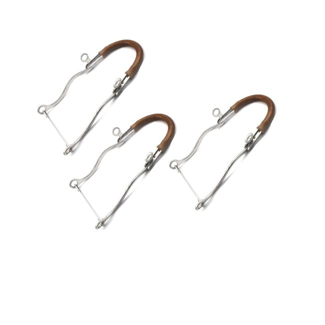 Lot Of 3 Pieces Rubber Nose Hackamore 8"- Stainless Steel, BT-001