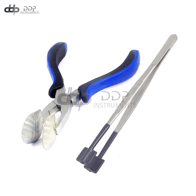 Lot of 2 Masher Pliers Tweezers PVC and Leaf Mashing Pliers for Glass Work