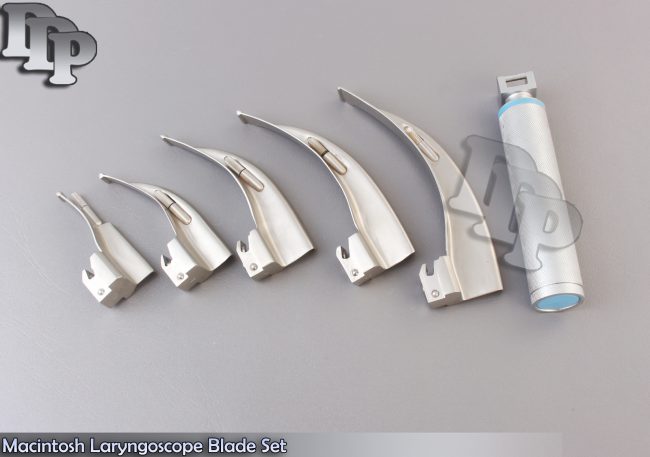 MACINTOSH LARYNGOSCOPE Blade Set + 1 Handle C EMT SURGICAL INSTRUMENTS LS-3092