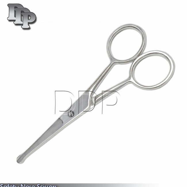 Mini Nose Ear Mustache Hair Remover Scissors Trimmer Round Safety Tips Facial