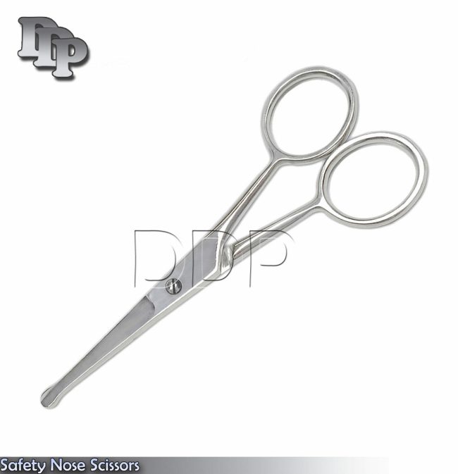 Mini Nose Ear Mustache Hair Remover Scissors Trimmer Round Safety Tips Facial