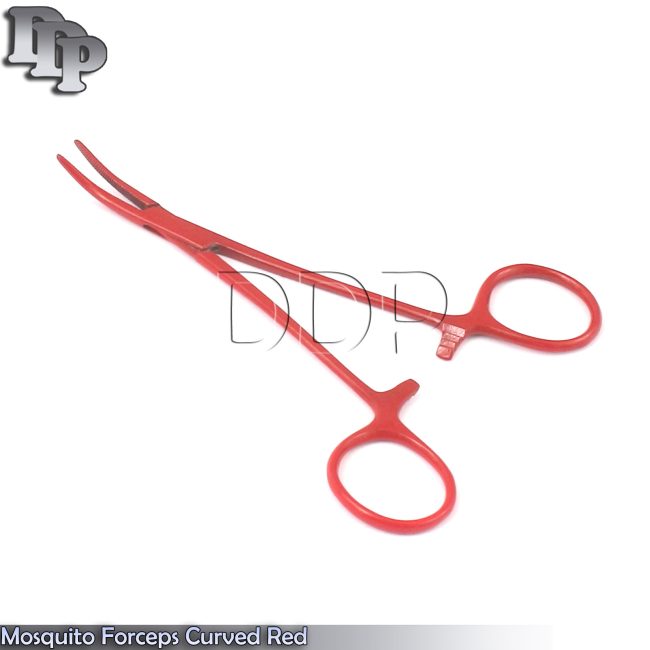 Mosquito Forceps Curved 5" Red Color Surgical Instruments