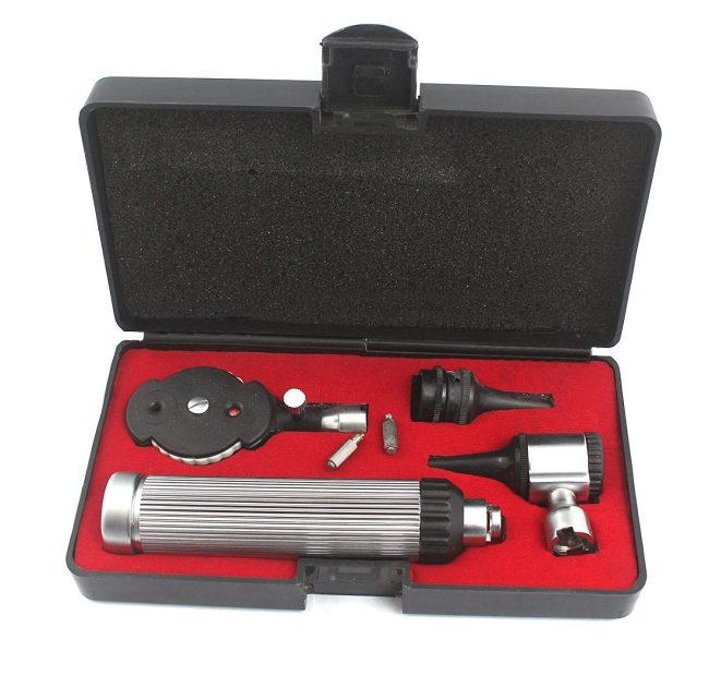 Otoscope Opthalmoscope Set ENT Medical Diagnostic Surgical Inst-W/2 bulb NT-528