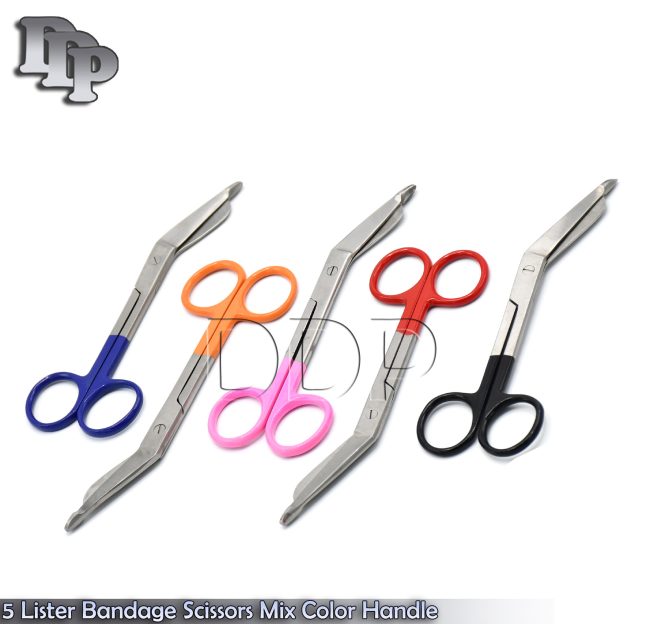 Premium Grade 5 Pcs Lister Bandage Nurse Scissors Medical Surgical Instruments