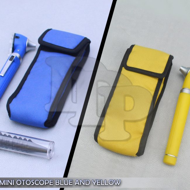 Pro Physician 2.5V Halogen Light FiberOptic Otoscope Diagnost Set Blue & Yellow