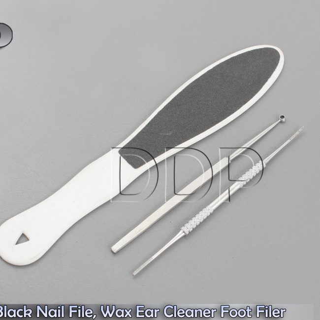 Professional Set Of Black Nail File, Medical Wax Ear Cleaner Foot Filer,BTS-60