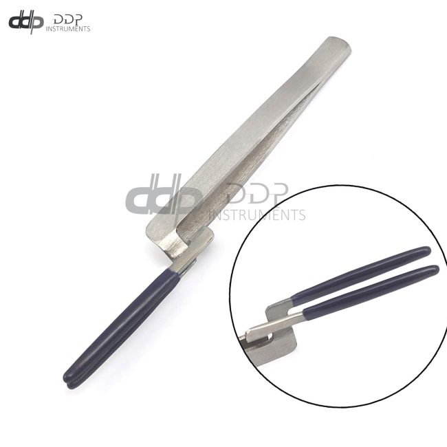 Rubber Tipped Tweezers Articulating Type PVC Coated Tips Cross Locking -Stand Up