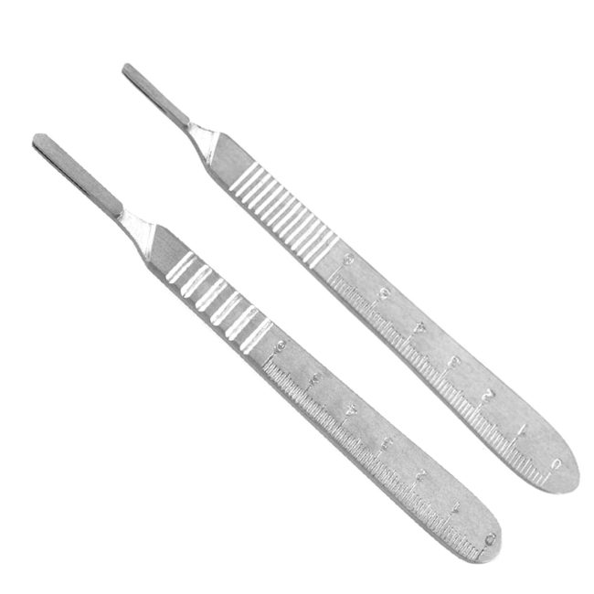 SCALPEL HANDLE #3 SCALPEL HANDLE #4 WITH SCALE SURGICAL DISSECTING DENTAL