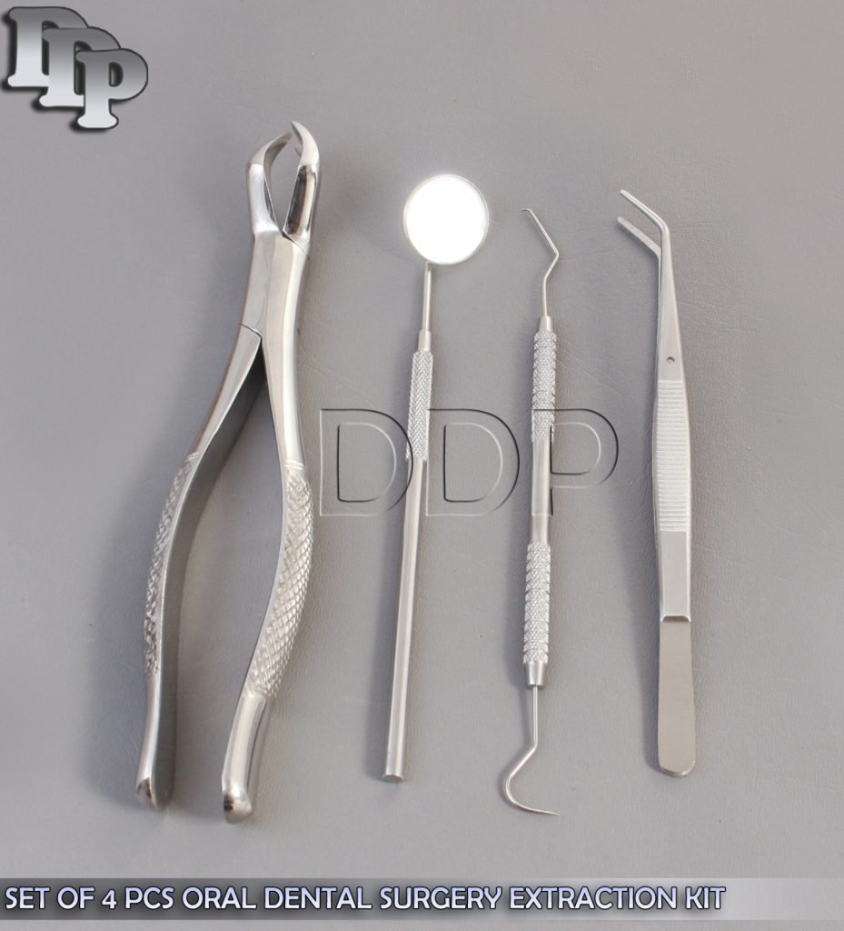 SET OF 4 PCS ORAL DENTAL SURGERY EXTRACTION KIT WITH EXTRACTING FORCEPS #88R