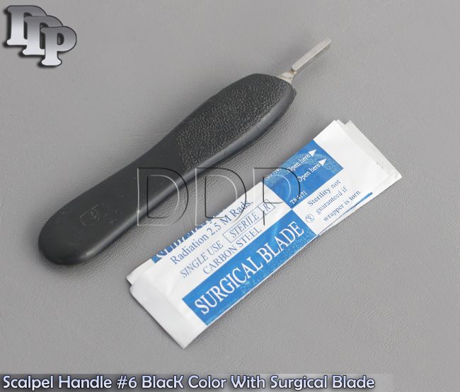 Scalpel Handle #6 with Black Color 10 Surgical Blade # 12 Dental Instruments