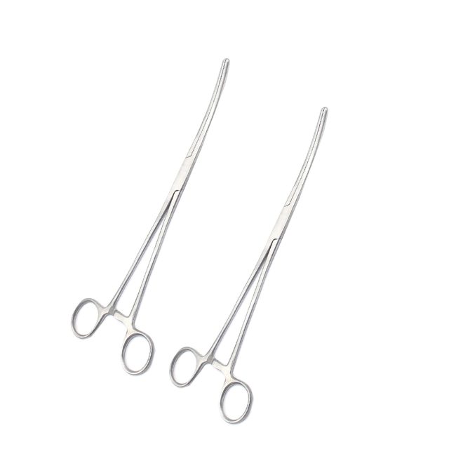Set Of 2 Pcs Curved Hemostat Forceps 10" Locking Clamps Stainless Steel