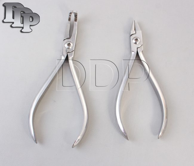 Set of 2 Bird Beak Plier & Bracket Remover Plier Angled Orthodontic Set