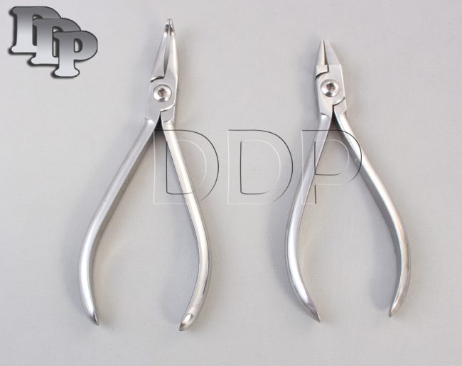 Set of 2 Bird Beak Plier & How Plier Curved Orthodontic Instruments Set