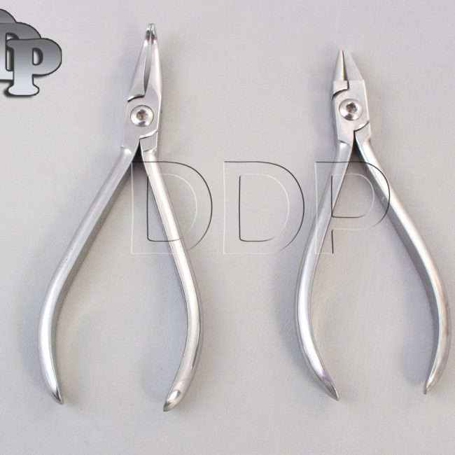 Set of 2 Bird Beak Plier & How Plier Curved Orthodontic Instruments Set