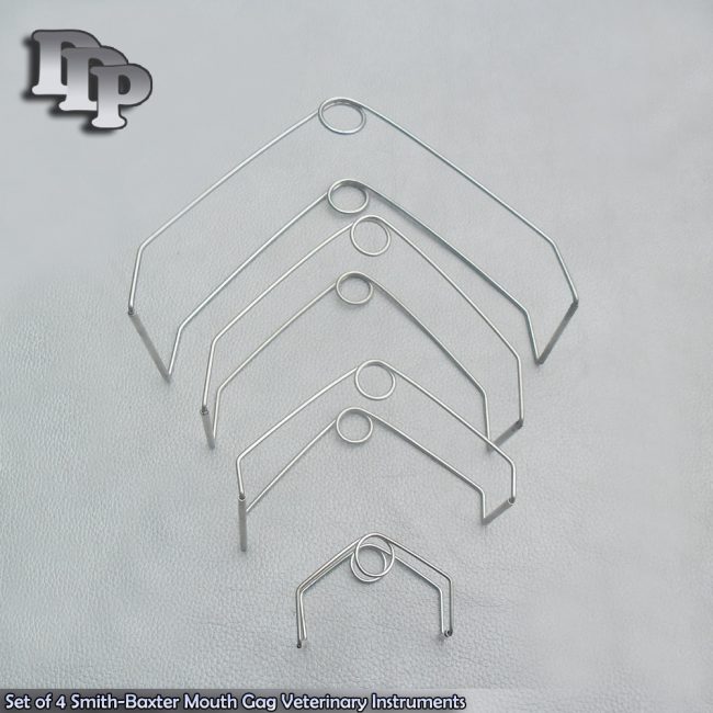 Set of 4 Smith-Baxter Mouth Gag Veterinary Surgical Instruments