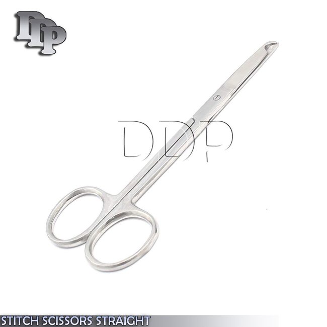Stainless Steel Suture Stitch Scissors Straight Tip 4.5"