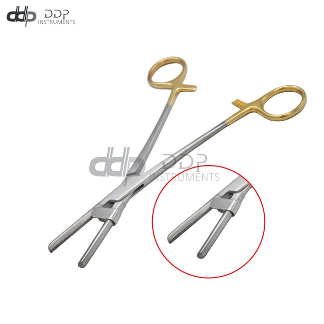 Tube Occluding Clamp Forceps 8'' w/Guard Gold Handle Surgical Instrument DS-1377
