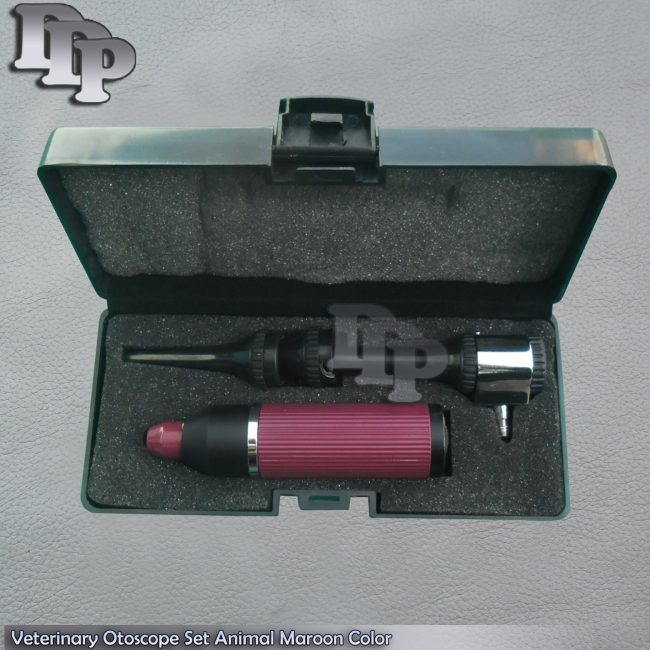 Veterinary Otoscope MAROON Color Set Animal Diagnostic Instruments  NT-960