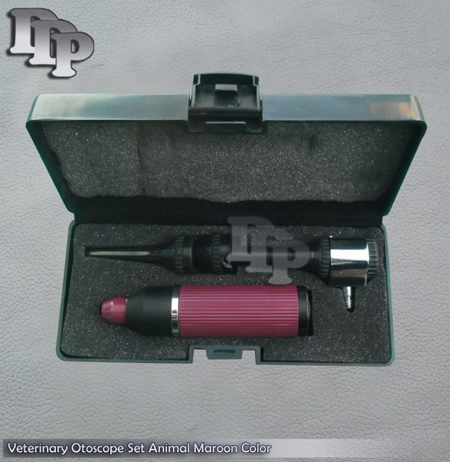 Veterinary Otoscope MAROON Color Set Animal Diagnostic Instruments  NT-960