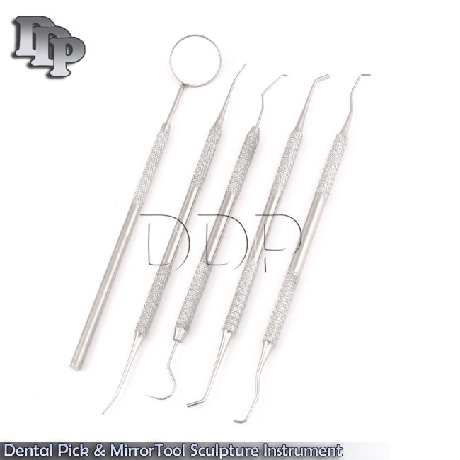 1 Set Dental Pick & MirrorTool Sculpture Instrument Double End,PR-009